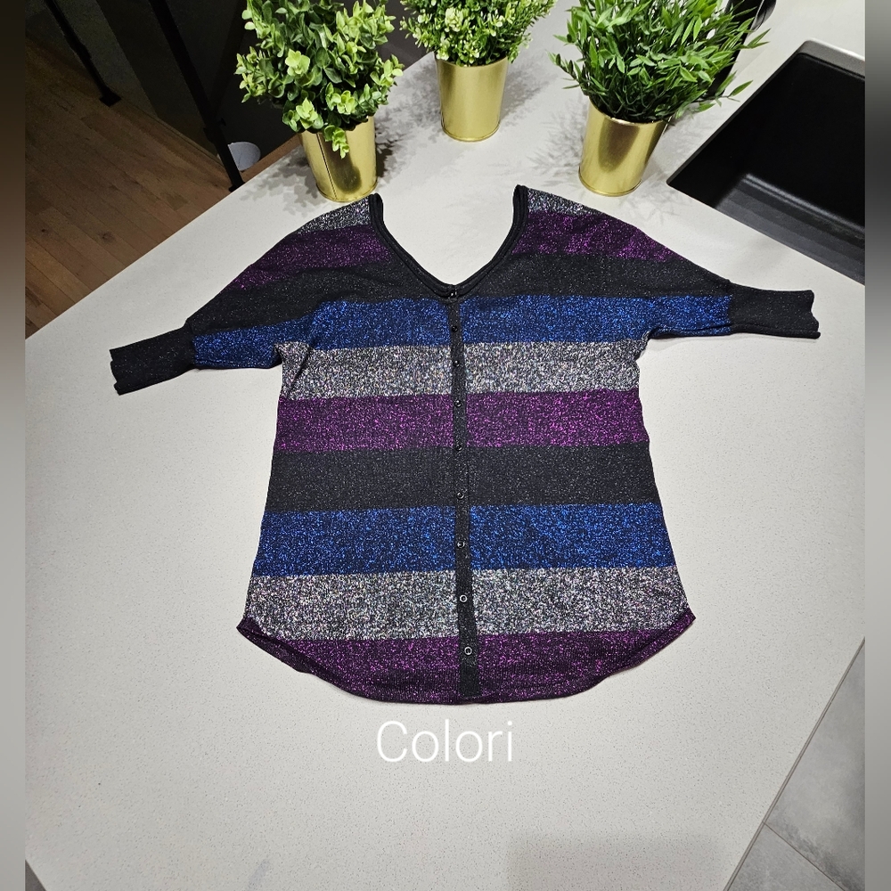 COLORI Beau chandail rayé scintillant parfait pour les fêtes !